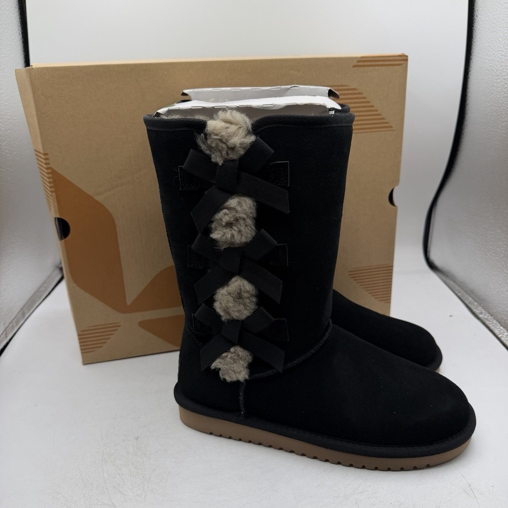 Koolaburra‎ by UGG Victoria Tall Boots Womens Sz 6 Black Suede Pull On 1015875